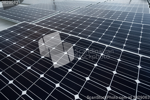 Image of Roof with solar panels cells