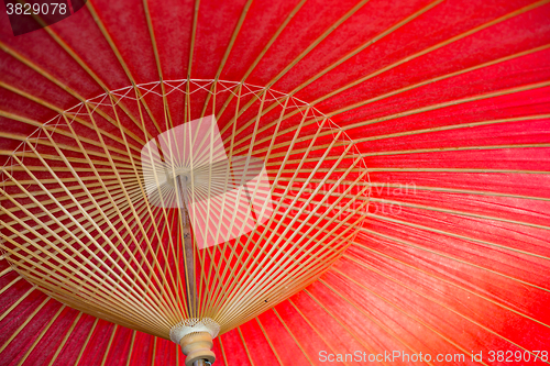 Image of Japanese red bamboo umbrella