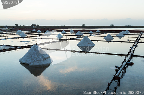 Image of Mass of salt in the salt sea salt farm
