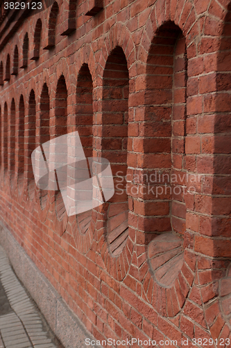 Image of  red brick fortress wall