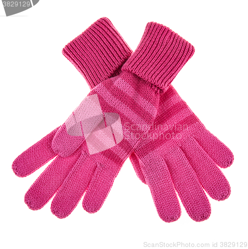 Image of knitted woolen baby gloves