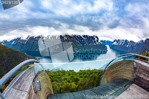 Image of Stegastein Lookout Beautiful Nature Norway.