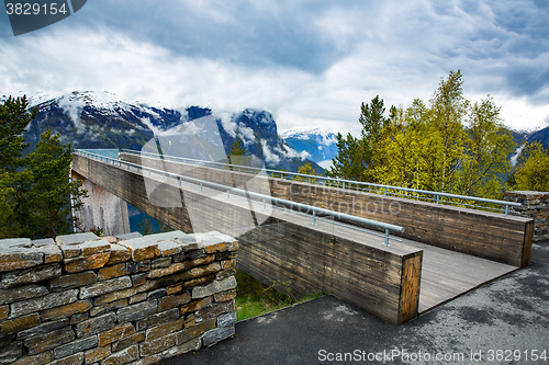 Image of Stegastein Lookout Beautiful Nature Norway.