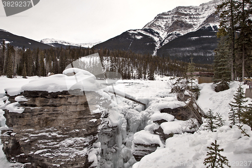 Image of Athabasca Falls in Winter