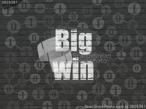 Image of Business concept: Big Win on wall background