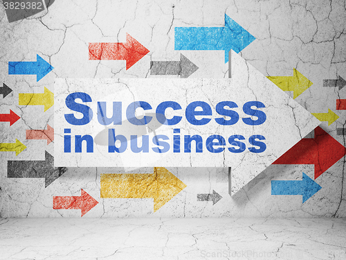 Image of Business concept: arrow with Success In business on grunge wall background