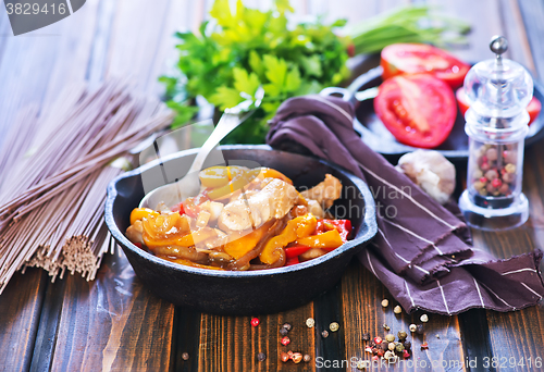 Image of fried vegetables with meat