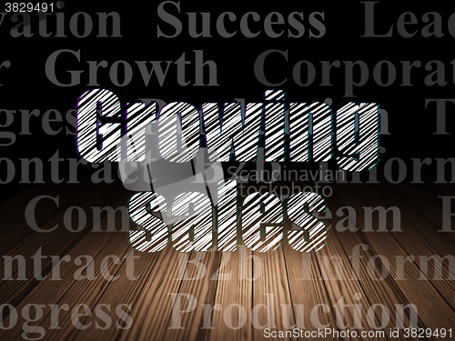 Image of Business concept: Growing Sales in grunge dark room