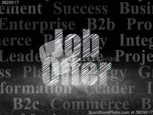 Image of Finance concept: Job Offer in grunge dark room