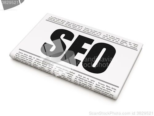 Image of Web design concept: newspaper headline SEO