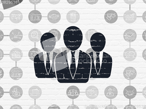 Image of Finance concept: Business People on wall background