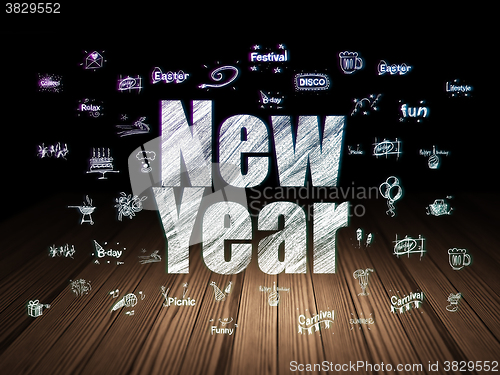 Image of Entertainment, concept: New Year in grunge dark room