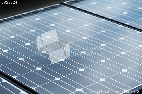 Image of Solar panel cell texture close up