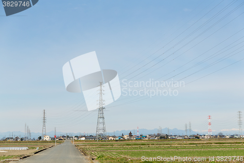 Image of Power tower and transmission lines