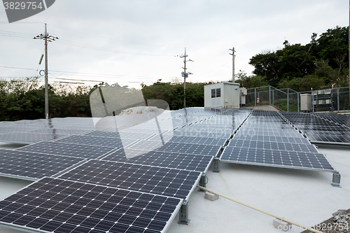 Image of Solar power energy panel on roof top