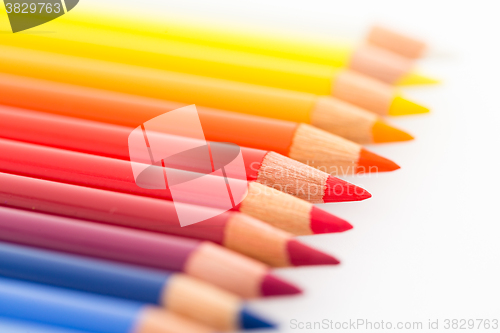 Image of Group of Colour pencil isolated on white