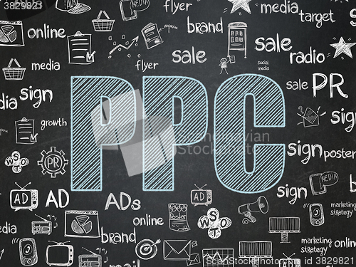 Image of Marketing concept: PPC on School Board background