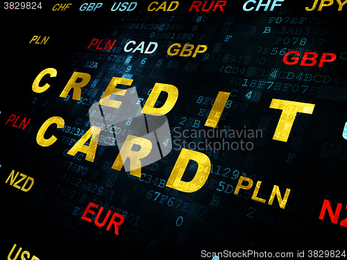 Image of Currency concept: Credit Card on Digital background