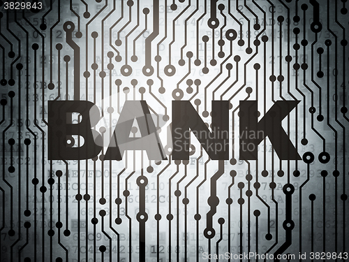 Image of Money concept: circuit board with Bank