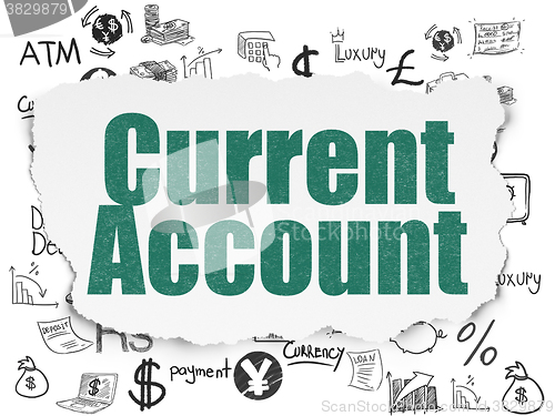 Image of Money concept: Current Account on Torn Paper background