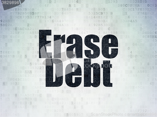 Image of Business concept: Erase Debt on Digital Paper background