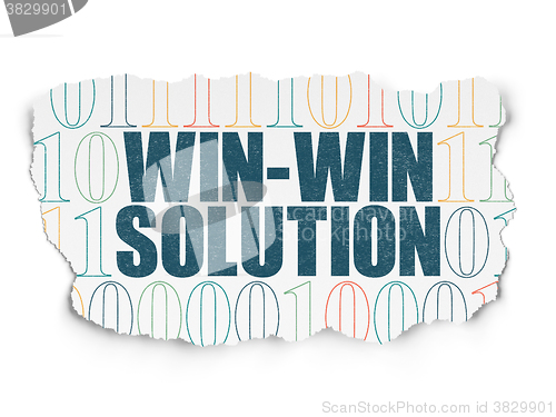 Image of Business concept: Win-win Solution on Torn Paper background