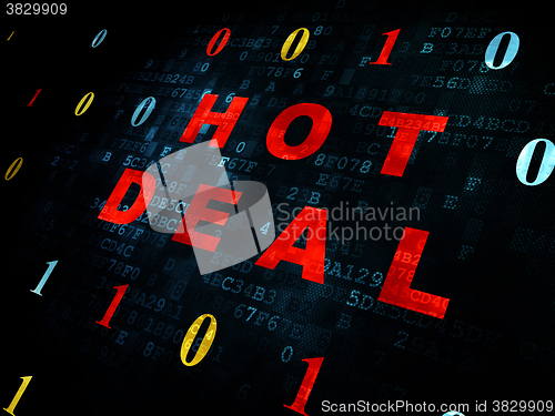 Image of Finance concept: Hot Deal on Digital background