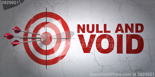 Image of Law concept: target and Null And Void on wall background