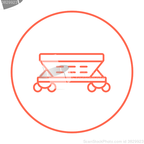 Image of Cargo wagon line icon.