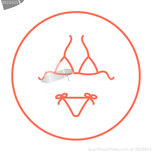 Image of Swimsuit for women line icon.