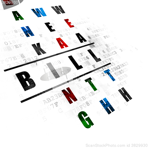 Image of Money concept: Bill in Crossword Puzzle