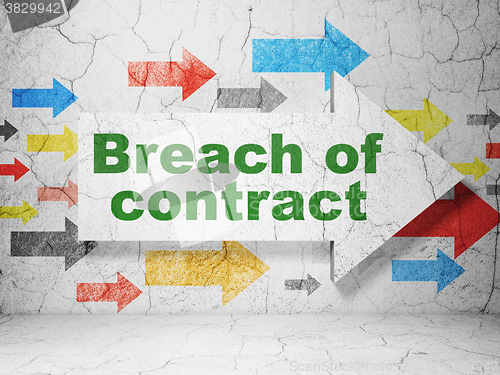 Image of Law concept: arrow with Breach Of Contract on grunge wall background