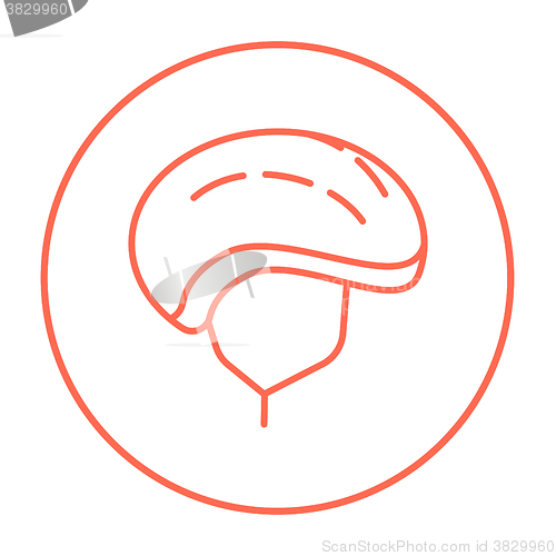 Image of Bicycle helmet line icon.