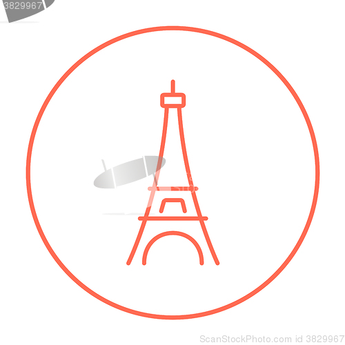 Image of Eiffel Tower line icon.