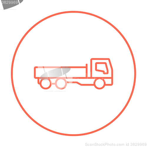 Image of Dump truck line icon.