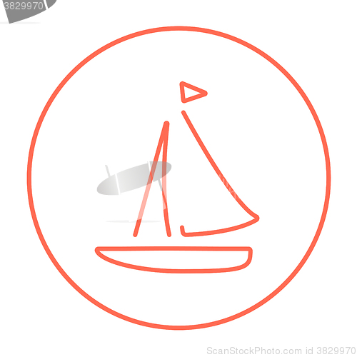 Image of Sailboat line icon.