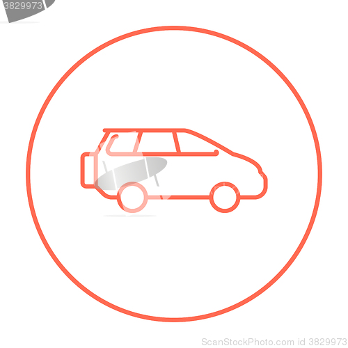 Image of Minivan line icon.