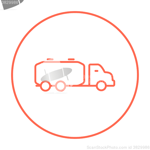 Image of Truck liquid cargo line icon.