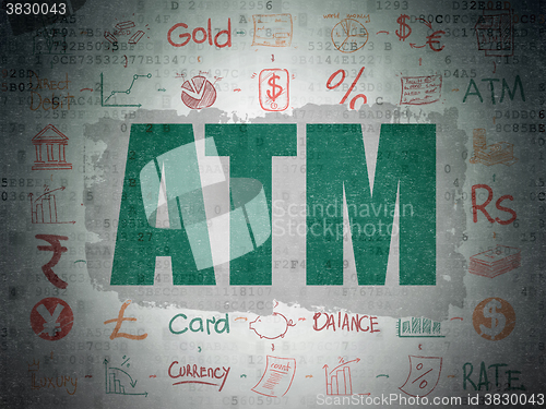 Image of Banking concept: ATM on Digital Paper background