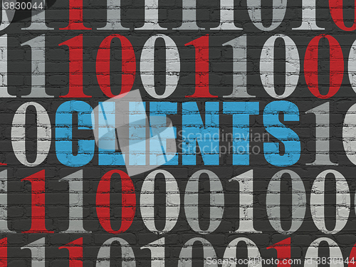 Image of Business concept: Clients on wall background