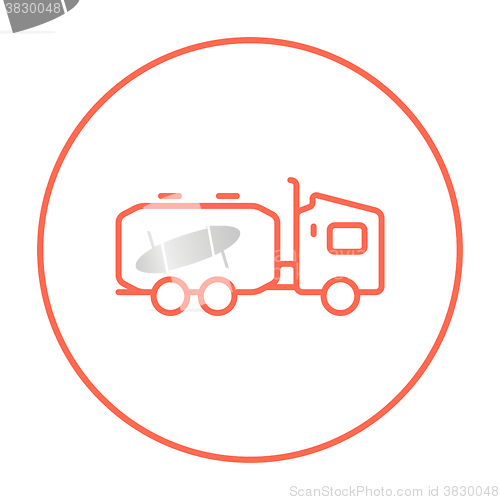 Image of Truck liquid cargo line icon.