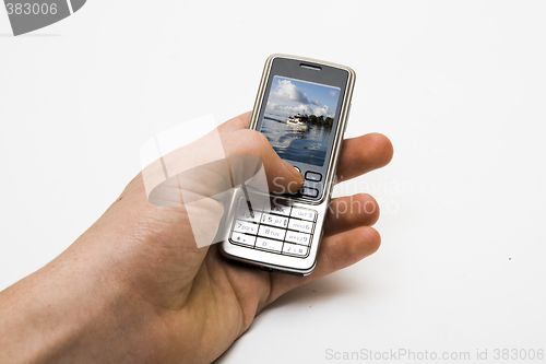 Image of Mobile on a hand