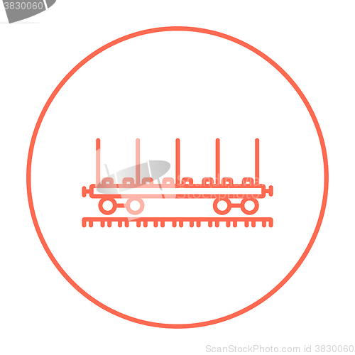 Image of Cargo wagon line icon.