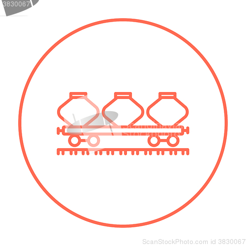 Image of Cargo wagon line icon.