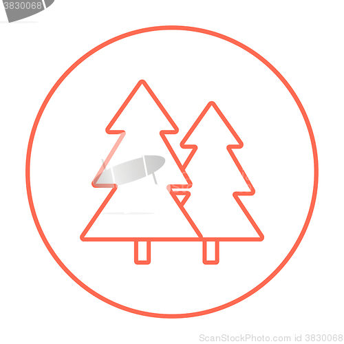 Image of Pine trees line icon.