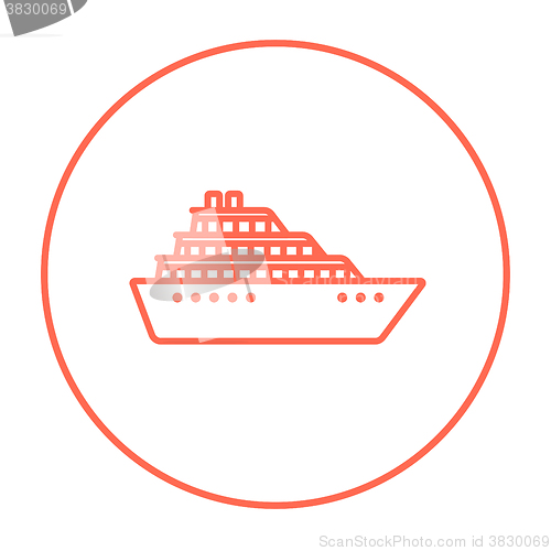 Image of Cruise ship line icon.