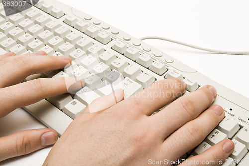 Image of Hand on keyboard