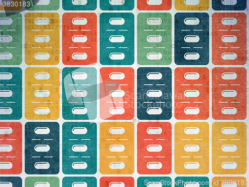 Image of Health concept: Pills Blister icons on Digital Paper background