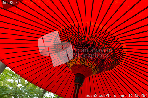 Image of Japanese red umbrella