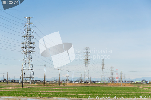 Image of Power tower in countryside